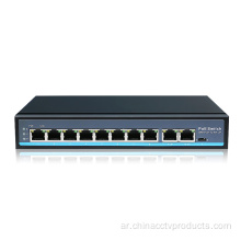 8Port Poe CCTV مفتاح التبديل بحقن 250 م 100W